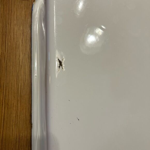 Vintage Large Blue White Enamelware Tray - Picture 3 of 8